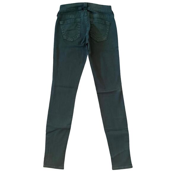 True Religion World Tour Casey Supper Skinny Dark Green Jeans Size 24 NWT $198 - Picture 3 of 10